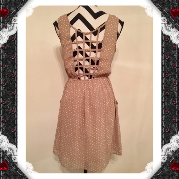 Band Of Gypsies@ Back Cut-Out Polka Dot Dress - Picture 1 of 6